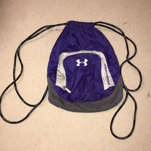 Purple under amour string bag